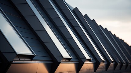 Obraz premium Closeup Modern roof with amazing texture and this little close part on your house shows everyone that you are the ONE! Generative AI Technology 