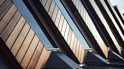 Obraz premium Closeup Modern roof with amazing texture and this little close part on your house shows everyone that you are the ONE! Generative AI Technology 