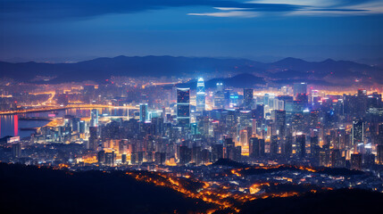 Fototapeta na wymiar South Korea City skyline at night