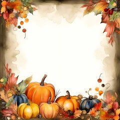 Thanksgiving background, autumn background, fall background, pumpkin background, Generative AI 