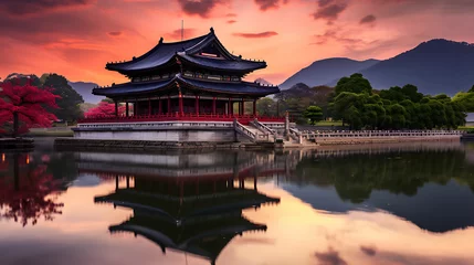 Fotobehang Gyeongbokgung palace South Korea © Nopadol