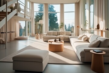 Modern home and minimalist living space with an emphasis on natural light.