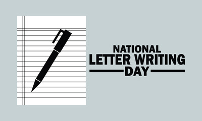 National Letter Writing Day. Template for background, banner, card, poster with text inscription.
