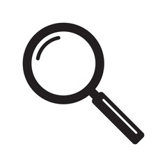 Magnifying glass icon, vector magnifier or loupe sign. Search icon.