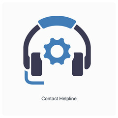 contact helpline and support icon concept