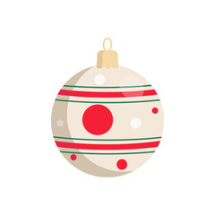 Christmas balls toy vector flat. Cute Christmas ball decorations colorful
