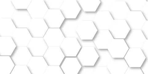Fotobehang Abstract background with hexagon, modern abstract vector polygonal pattern. Futuristic abstract honeycomb technology white background. Luxury white hexagon pattern. © armans
