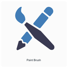 paint brush and tools icon concept