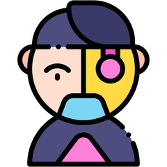 Vector Icon Cyborg, Robot, Automator, Futurist, Electronics, Technology
