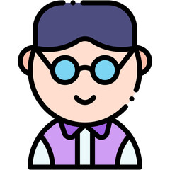 Vector Icon Scholar, Person, Student, Reading, Man, Avatar