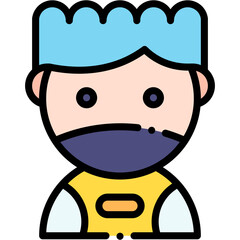 Vector Icon Thug, Caucasian, User, Person, Costume, People