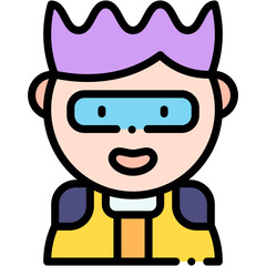 Vector Icon Cyberpunk, Sci-Fi, Costume, User, People, Avatar