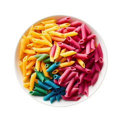 Color pasta for cooking in a bowl