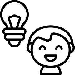 Vector Icon Idea, User, Avatar, Bulb, Businessman, Creative