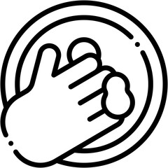 Vector Icon Washing Plate, Soap, Sponge, Washing Dishes, Cleaning, Gloves