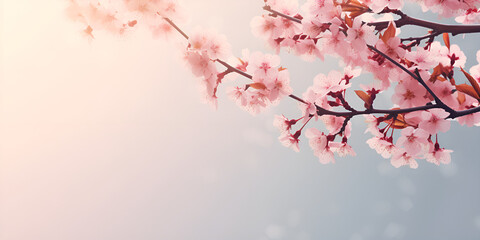 Cherry blossom branch. Blossom Magic: Spring's Cherry Branch Delight. Generative Ai.