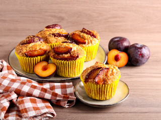 Whole wheat plum muffins