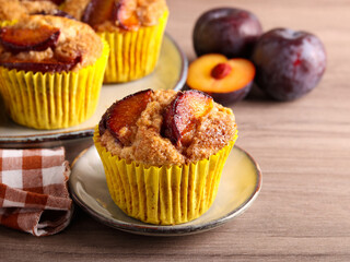 Whole wheat plum muffins