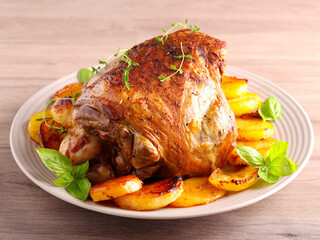 Roast lamb and potatoes