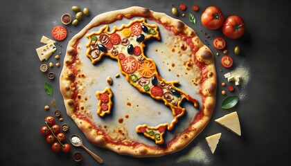 A piece of Italy served on a pizza: a culinary vision combining tradition and creativity.