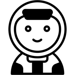 Vector Icon Astronaut, Sci-Fi, Profession, Avatar, User, Jobs