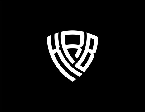 KRB creative letter shield logo design vector icon illustration