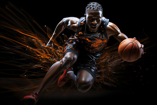 basketball player with ball,  basketball player in motion