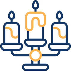 Vector Icon Candlestick, Light, Decoration, Flame, Burning, Candelabra