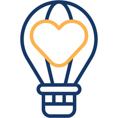 Vector Icon Hot Air Balloon, Travel, Balloon, Love, Trip, Transportation