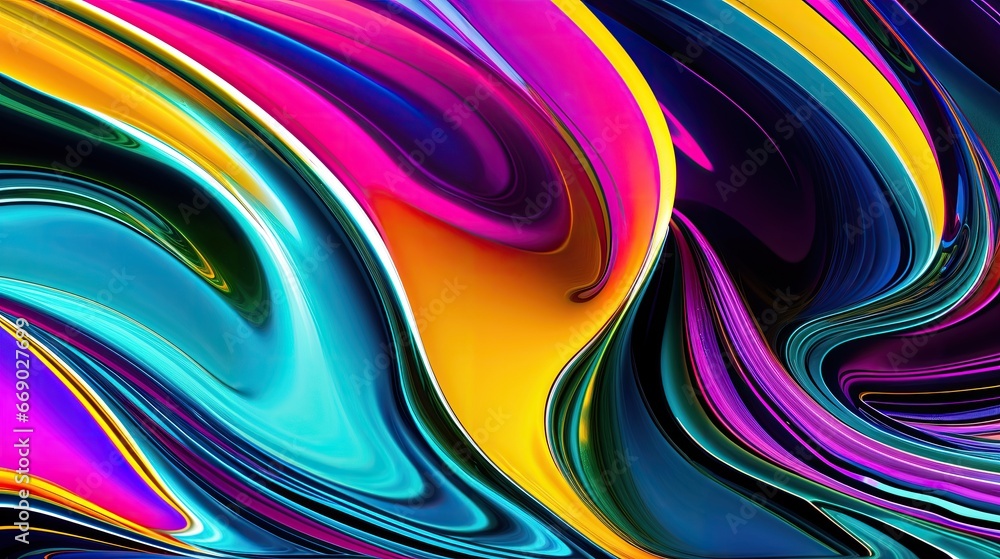 Poster background with curved wave of colorful close up