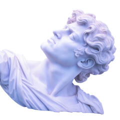 Baroque style marble monument, vaporwave style, isolated on background, Generative AI