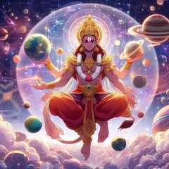 Lord Vishnu. AI Generated - obrazy, fototapety, plakaty