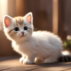 Obraz premium 3d cute baby cat