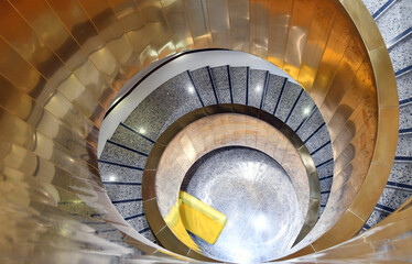 Composition #3: Spiral staircase in grey and gold