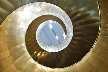 Composition #4: Spiral staircase in grey and gold