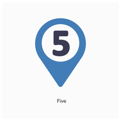 Five and location icon concept