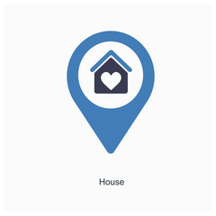 House and location icon concept