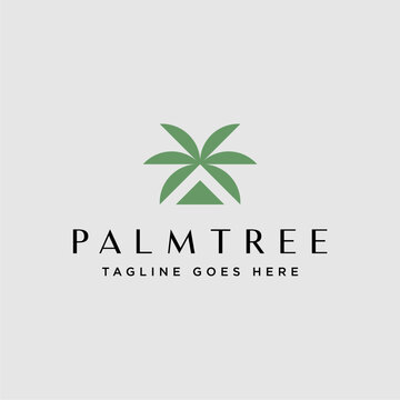 palm tree house logo vector icon illustration