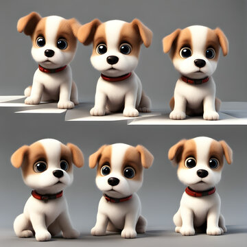 3d cute baby dog