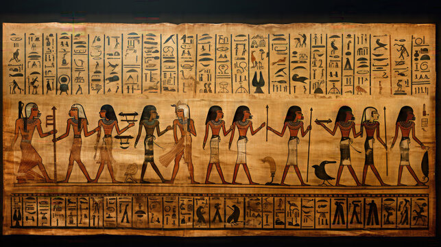 Old vintage papyrus of the dead ancient Egypt background