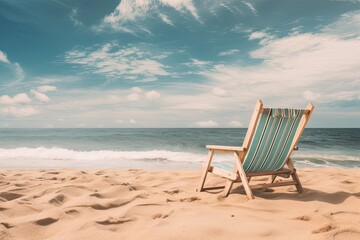 A Relaxing Beach View with Vintage Tone Filter: Tranquil Coastal Scenes for Ultimate Relaxation