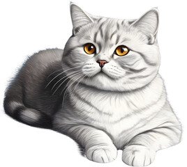A sketch of a British Shorthair cat.