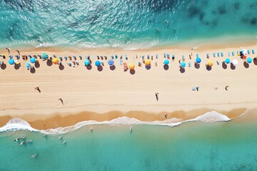Aerial View of Beach: Beach Summer Vacation Bliss