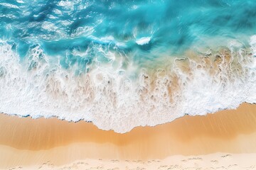 Fototapeta na wymiar Aerial View of Beach: Endless Horizon and Pristine Waters