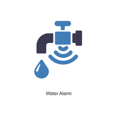 water alarm and Leak detector icon concept - obrazy, fototapety, plakaty