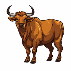 Bull hand-drawn illustration. Bull. Vector doodle style cartoon illustration