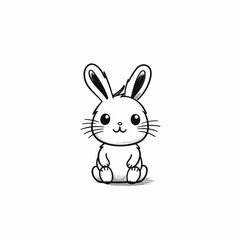 Rabbit hand-drawn illustration. Rabbit. Vector doodle style cartoon illustration