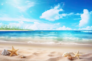 Fototapeta na wymiar Beach Theme Background: The Essential Summer Epitome for Stunning Visuals