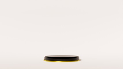 black and gold podium for product display empty stage display stand studio background 3d render