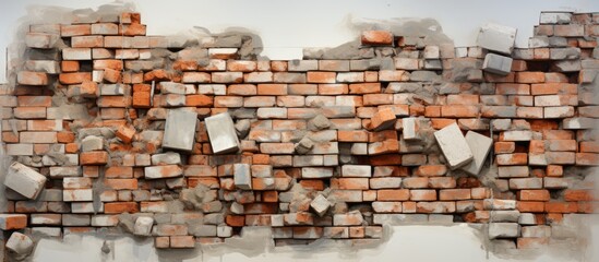 New brick installation on house building captured in an artistic photograph